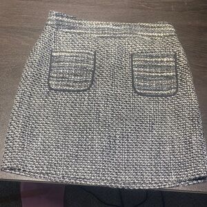 LOFT Black and White Tweed Pencil Skirt